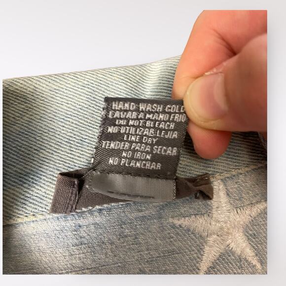 Sans Souci Star‎ embroidered Denim Jacket Size L - Picture 4 of 10